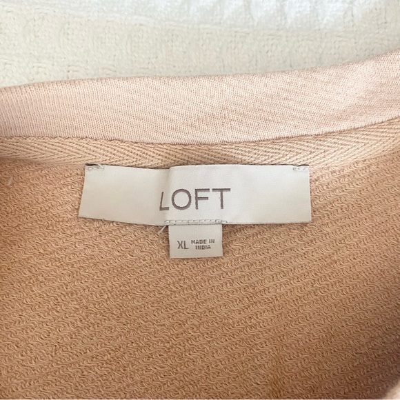 LOFT Beige Eyelet Sweatshirt XL - Picture 2 of 5